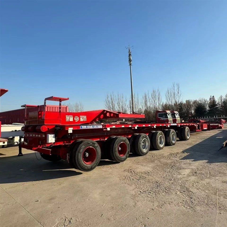 Factory Wholesale Customized 3 Axles 60 Tons 4 Axles 100T Steel Lowboy Semi Trailer Low Bed Loader Truck Trailer For Sale price