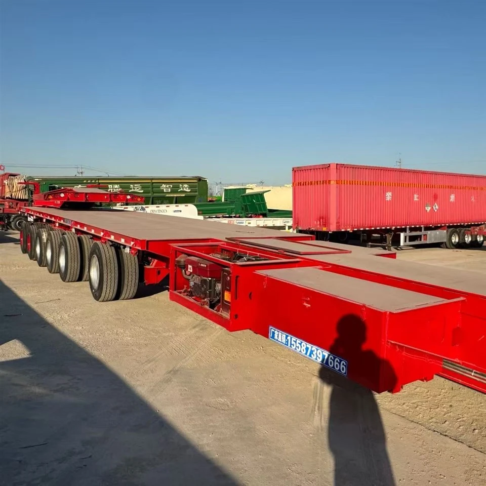 Factory Wholesale Customized 3 Axles 60 Tons 4 Axles 100T Steel Lowboy Semi Trailer Low Bed Loader Truck Trailer For Sale high quality