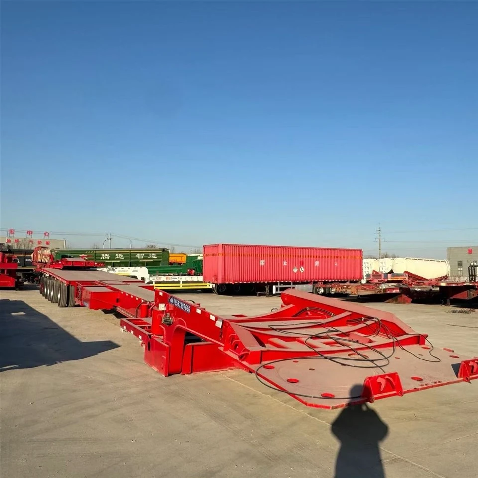 Factory Wholesale Customized 3 Axles 60 Tons 4 Axles 100T Steel Lowboy Semi Trailer Low Bed Loader Truck Trailer For Sale manufacturers