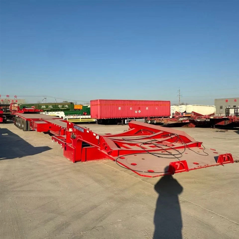 Factory Wholesale Customized 3 Axles 60 Tons 4 Axles 100T Steel Lowboy Semi Trailer Low Bed Loader Truck Trailer For Sale best